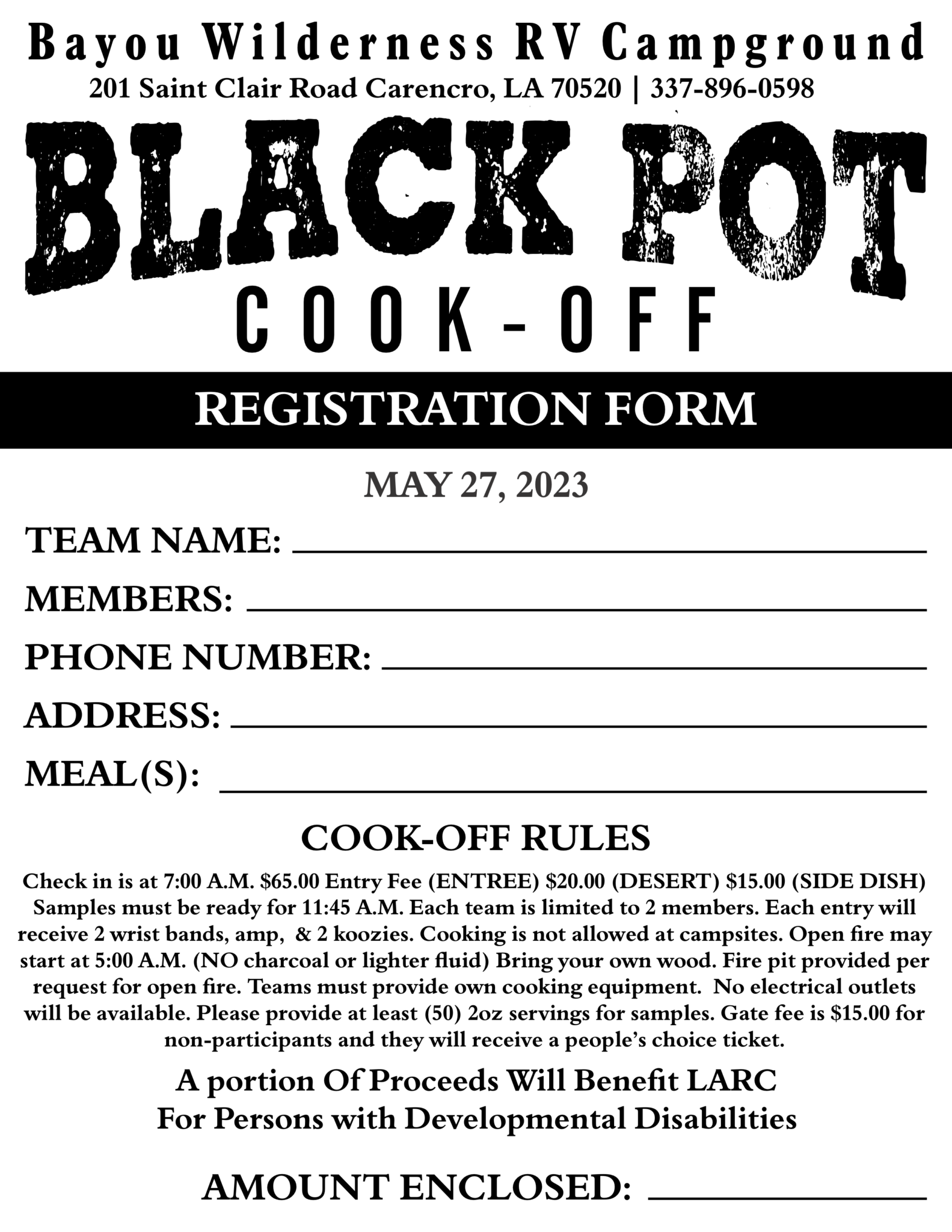 black pot registration form